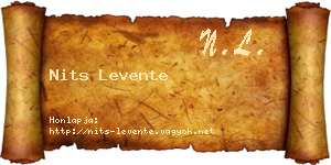 Nits Levente névjegykártya
